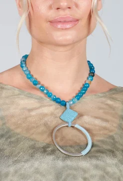 Beatrice Markatos Necklaces^Glass Beaded Choker in Aqua