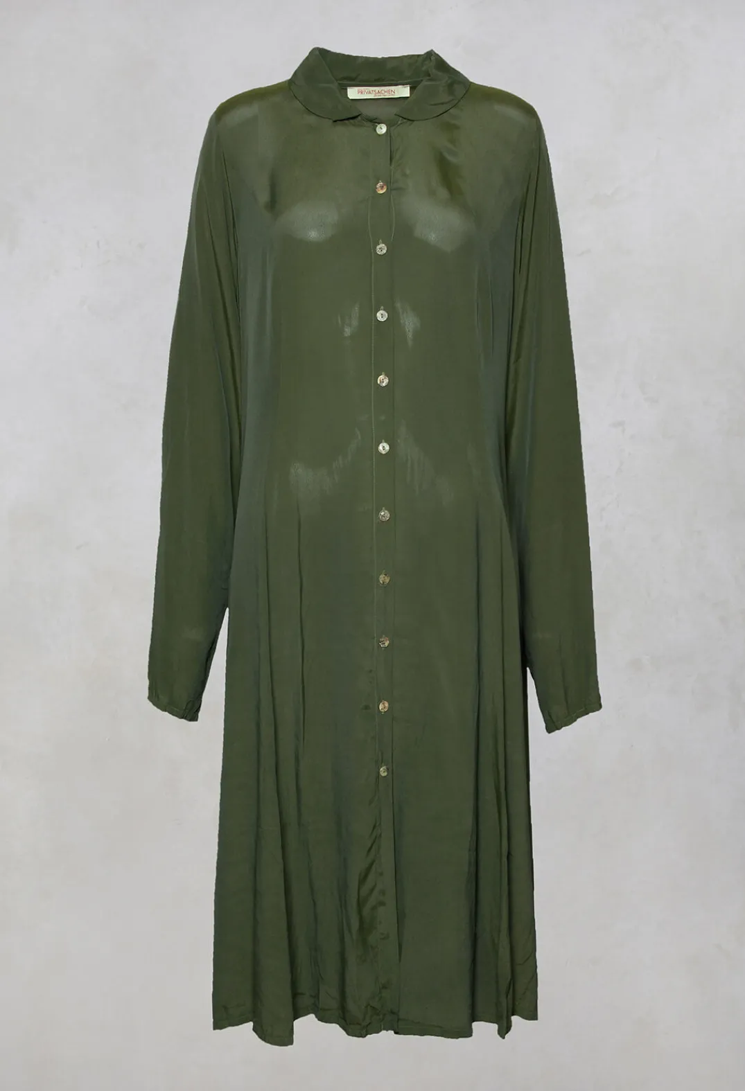 Privatsachen Coats^Globusen Silk Coat Dress in Avocado Green