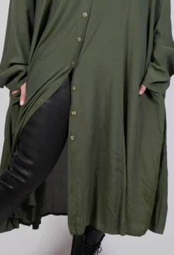 Privatsachen Coats^Globusen Silk Coat Dress in Avocado Green