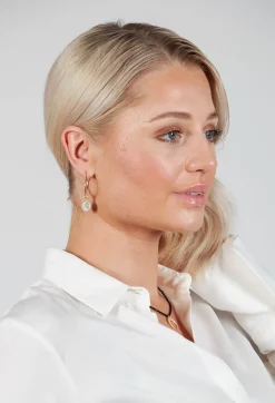 ICANDI Rocks Earrings^Gold Hoop with Pearl and Starburst Earrings