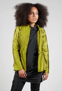 A_Me Jackets^Grandad Collar Jacket in Lime
