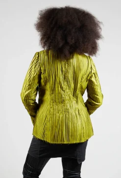 A_Me Jackets^Grandad Collar Jacket in Lime