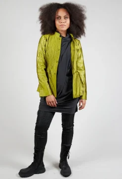 A_Me Jackets^Grandad Collar Jacket in Lime