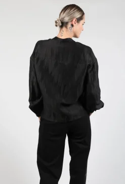 Sanctamuerte Shirts & Blouses^Grandad Collar Shirt in Over Nero
