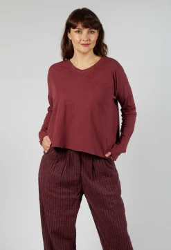 Ewa I Walla Tops^Gyrid Top in Burgundy