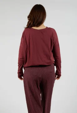 Ewa I Walla Tops^Gyrid Top in Burgundy
