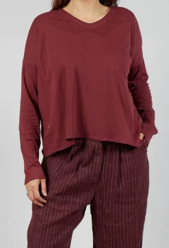 Ewa I Walla Tops^Gyrid Top in Burgundy