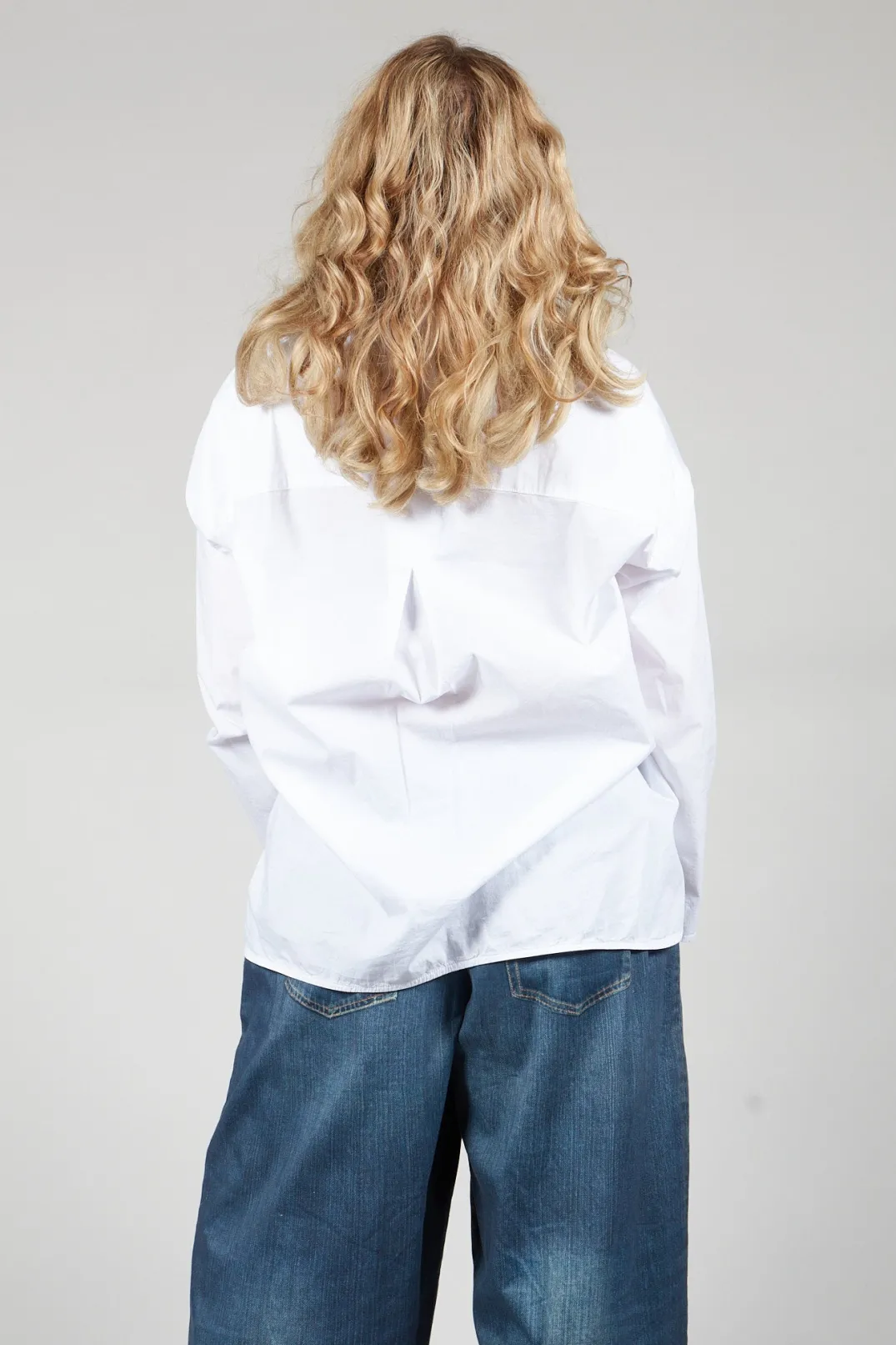 Elemente Clemente Shirts & Blouses^Half Button Through Shirt with Stand Collar in White