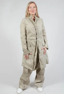 Rundholz Mainline Coats^Half-Placket Coat in Straw Cloud