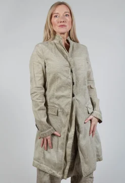 Rundholz Mainline Coats^Half-Placket Coat in Straw Cloud