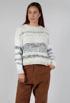 Umit Unal Jumpers^Hand Knitted Pullover in Ecru Grey
