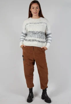 Umit Unal Jumpers^Hand Knitted Pullover in Ecru Grey