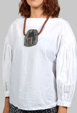 Italian Designer Necklaces^Handmade Fabric Necklace with Model Graphic