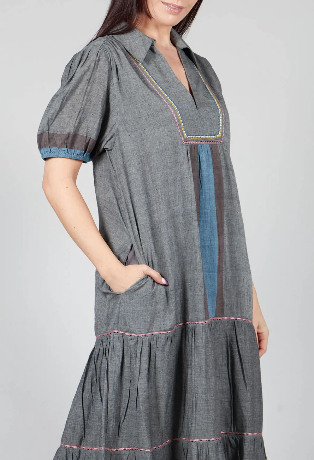 Conditions Apply Dresses^Handwoven Dress in Slate Grey
