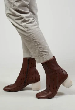Malloni Heels|Boots^Heeled Ankle Boots in Slight Cuoio