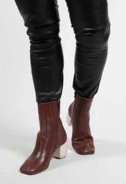 Malloni Heels|Boots^Heeled Ankle Boots in Slight Cuoio