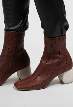 Malloni Heels|Boots^Heeled Ankle Boots in Slight Cuoio