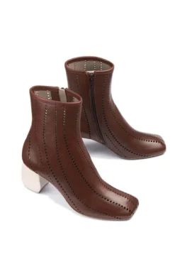 Malloni Heels|Boots^Heeled Ankle Boots in Slight Cuoio