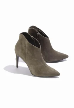 Kennel u0026 Schmenger Heels|Boots^Heeled Suede Ankle Boot with Zip in Army