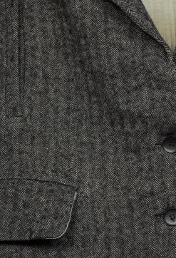 Marc Point Jackets^Herringbone Blazer with Front Split in Grey