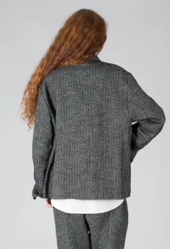 Marc Point Jackets^Herringbone Blazer with Front Split in Grey