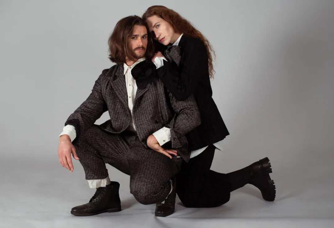 Marc Point Jackets^Herringbone Blazer with Front Split in Grey