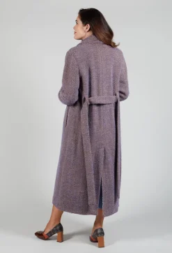 Beatrice B Coats^Herringbone Long Coat in Viola Purple
