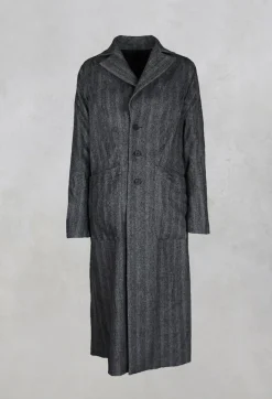 Malloni Coats^Hierophis Contrasting Net Mix Coat in Asfalto