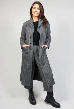 Malloni Coats^Hierophis Contrasting Net Mix Coat in Asfalto