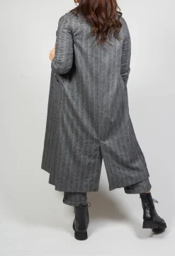 Malloni Coats^Hierophis Contrasting Net Mix Coat in Asfalto