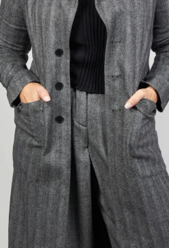Malloni Coats^Hierophis Contrasting Net Mix Coat in Asfalto
