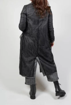 Malloni Coats^Hierophis Contrasting Net Mix Coat in Asfalto