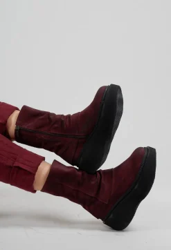 Lofina Boots^High Ankle Boots with Platform Sole in London Old Purple