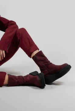 Lofina Boots^High Ankle Boots with Platform Sole in London Old Purple