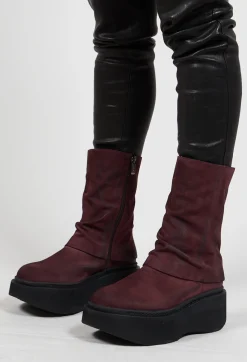 Lofina Boots^High Ankle Boots with Platform Sole in London Old Purple