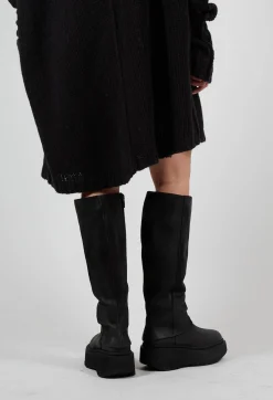 Lofina Boots^High Boots with Platform Sole in Gasoline Nero