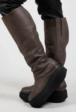 Lofina Boots^High Boots with Platform Sole in Gasoline Underground