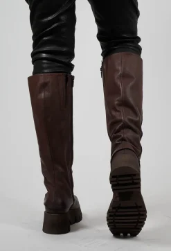 Lofina Boots^High Boots with Square Toe in Gasoline Chocolate