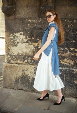 Isabel Benenato Shirts & Blouses^High Collar Sleeveless Shirt in White