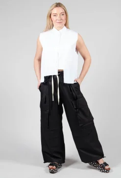 Isabel Benenato Shirts & Blouses^High Collar Sleeveless Shirt in White