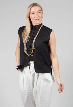 Isabel Benenato Shirts & Blouses^High Collar Sleeveless Shirt in Black