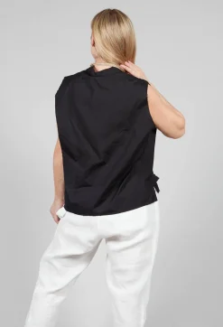Isabel Benenato Shirts & Blouses^High Collar Sleeveless Shirt in Black