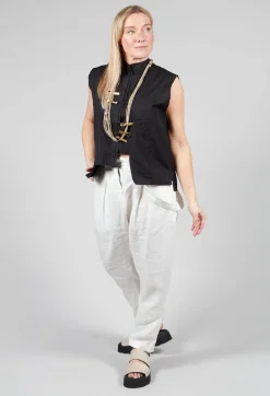 Isabel Benenato Shirts & Blouses^High Collar Sleeveless Shirt in Black