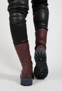 Lofina Boots^High Lace Up Boots in Gasoline Melanzana