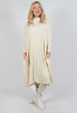 Rundholz Mainline Dresses^High Neck Crinkle Dress in Bone