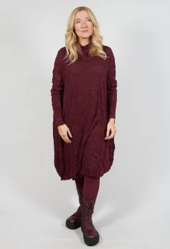 Rundholz Mainline Dresses^High Neck Crinkle Dress in Merlot