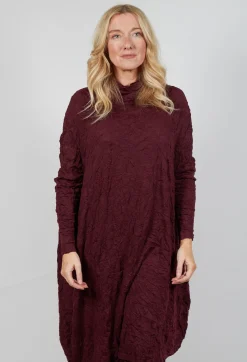 Rundholz Mainline Dresses^High Neck Crinkle Dress in Merlot