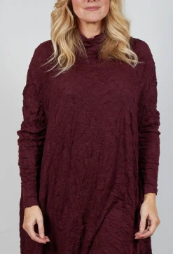 Rundholz Mainline Dresses^High Neck Crinkle Dress in Merlot