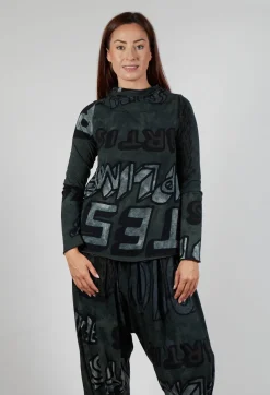 Rundholz Black Label Tops^High Neck Jersey Top in Camp Print