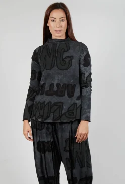Rundholz Black Label Tops^High Neck Jersey Top in Rock Print